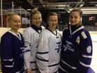 Elina Tahvanainen, Camilla Tuomi, Mira Sydänmaa ja Pauliina Auvinen pelasivat lauantaina naisten maajoukkueiden Sinivalkoisessa ottelussa. Tahvanainen palkittiin sinisten parhaana pelajaana, Sydänmaa palkittiin valkoisten parhaana.